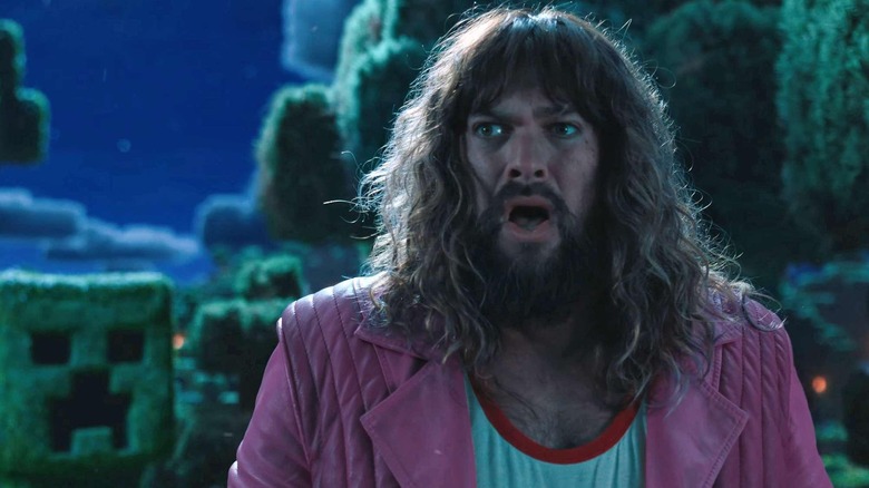 Garrett Jason Momoa with a sudden look at his face in Minecraft
