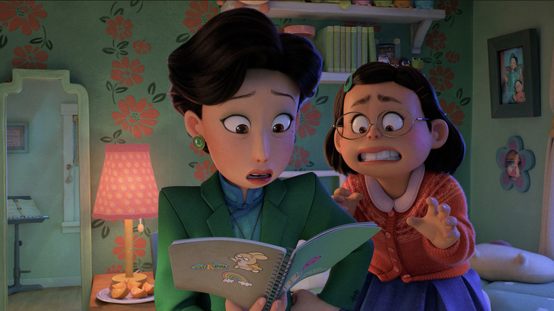 Ming reading Mei Lee's journal in Turning Red