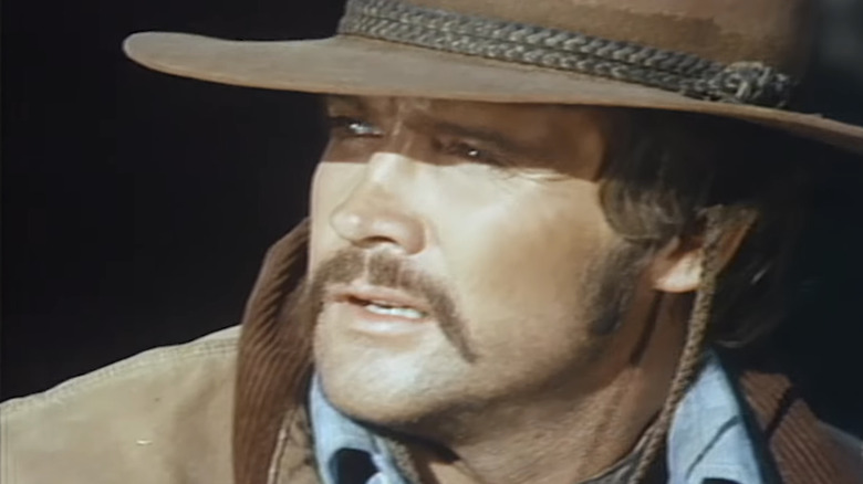 Lee Majors' Roy Tate is seen in closeup in The Men from Shiloh