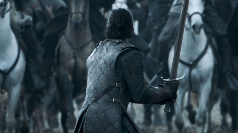 Jon Snow engaging in battle in Game of Thrones
