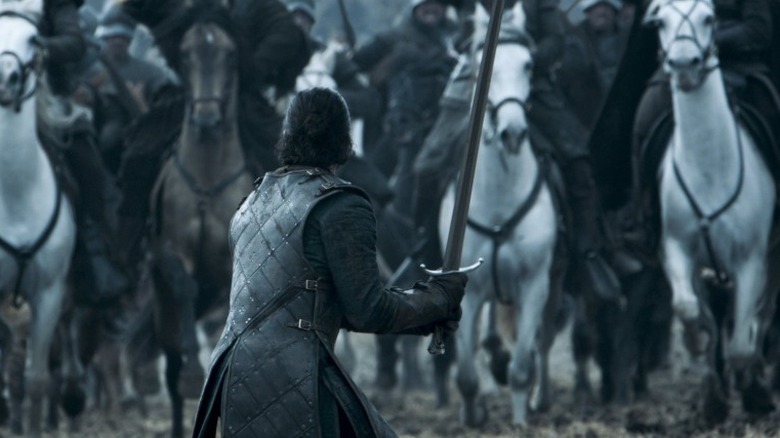 Jon Snow engaging in battle in Game of Thrones