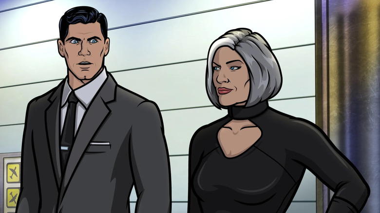 H. Jon Benjamin and Jessica Walter as Sterling and Malory Archer in Archer