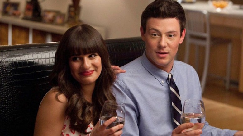 Lea Michele and Cory Monteith as Rachel Berry and Finn Hudson in Glee