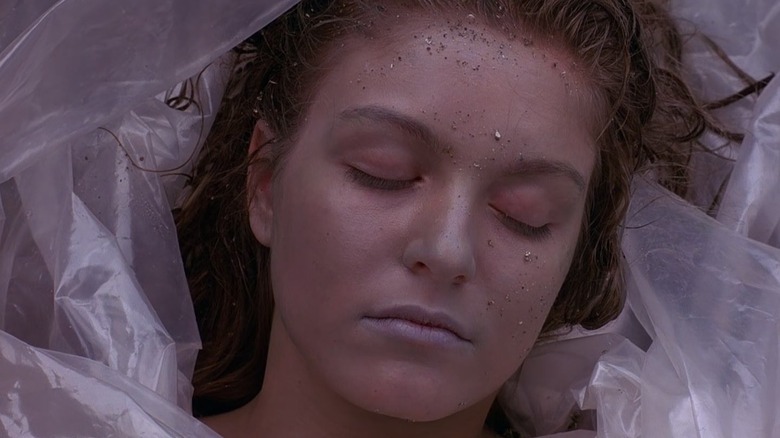 Laura Palmer wrapped in plastic in Twin Peaks Season 1