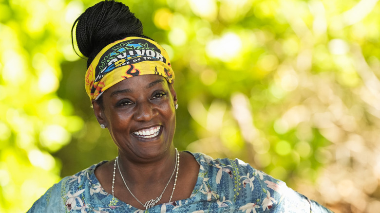 Cirie smiling real big on Survivor 50