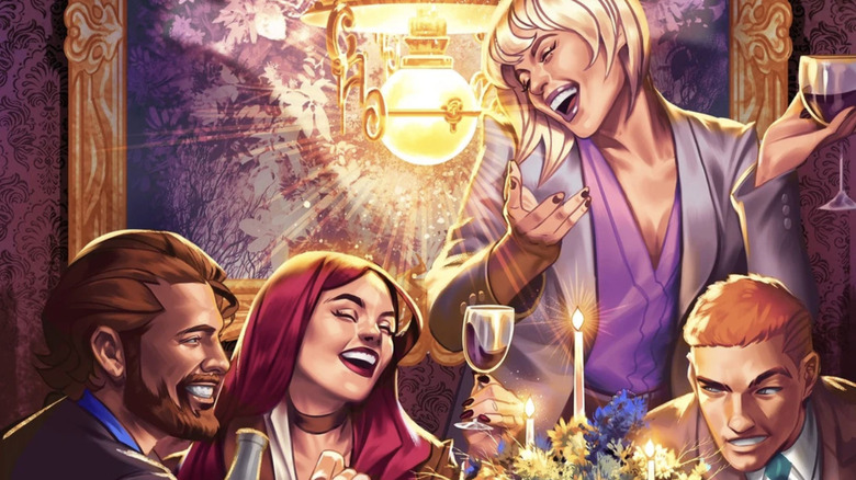 Peter Parker, Mary Jane Watson, Gwen Stacy, dan Harry Osborn saat makan malam bersama di sampul Ultimate Spider-Man #4