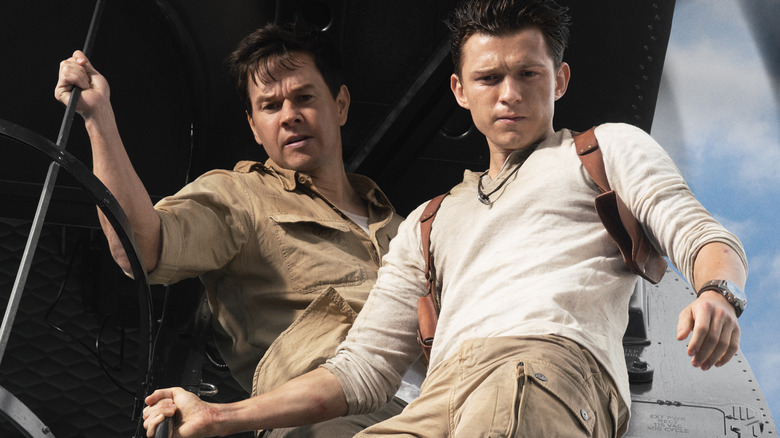 Tom Holland and Mark Wahlberg in Uncharted