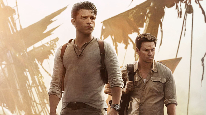 Nathan and Sully striking a pose on the Uncharted poster