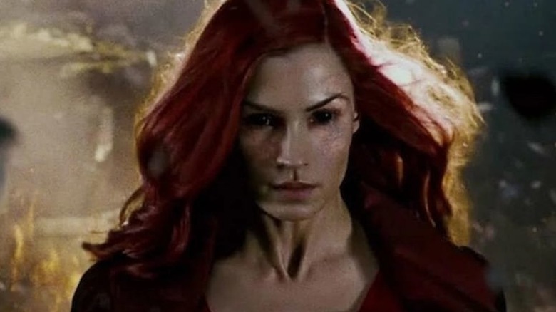 Famke Janssen in the woods