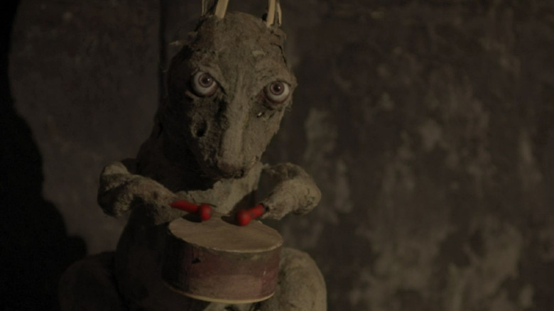 Drummer bunny in Damian Mc Carthy's Caveat