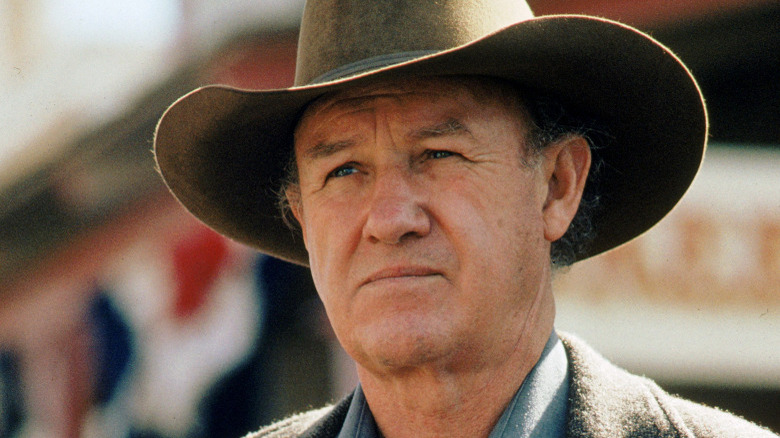 Gene Hackman wearing a cowboy hat in Unforgiven