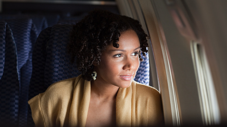 woman on plane