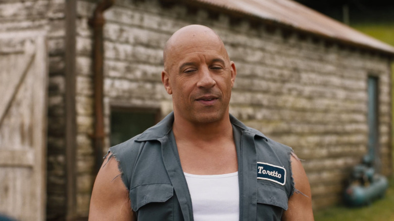 Dominic Toretto looking amused in F9: The Fast Saga