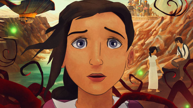 Lamya in a fantasy landcape