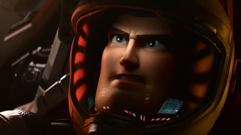 Buzz Lightyear wearing helmet