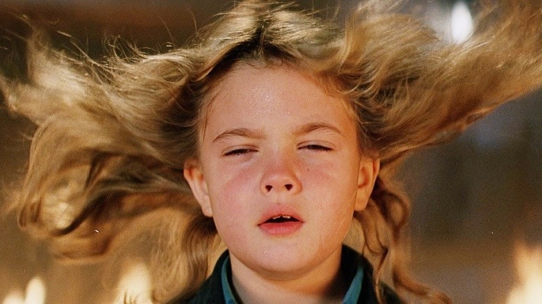 Drew Barrymore squinting