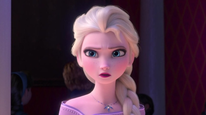 Elsa (Kristen Bell) stares pensively in Frozen II