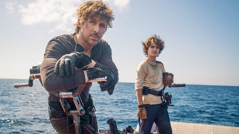 Ryan Gosling poses with Flynn Gray on the set of Star Wars: Starfighter