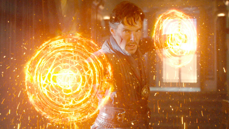 Benedict Cumberbatch wields his magic shields in Doctor Strange