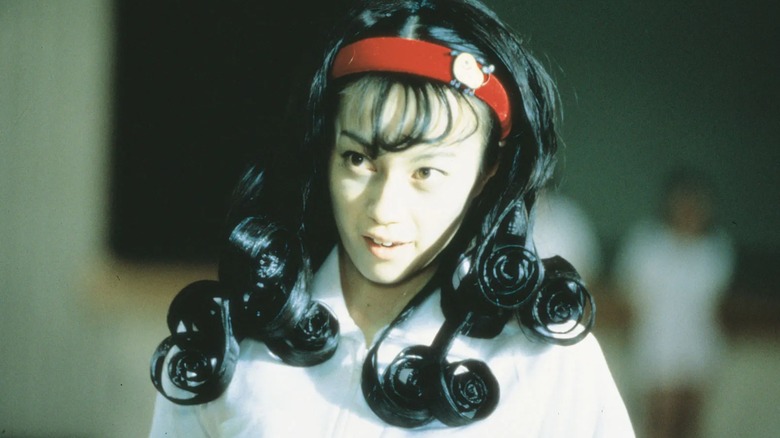 Kyoko also grows spirals in her hair like Kirie in 2000's Spiral