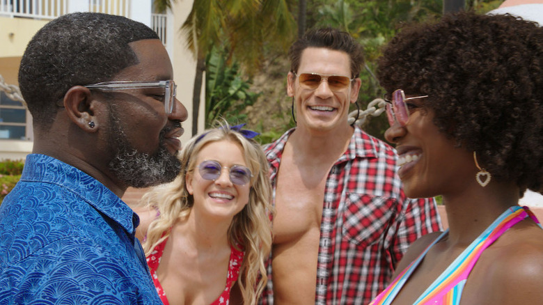 Lil Rel Howery, Yvonne Orji, John Cena & Meredith Hagner in "Vacation Friends"