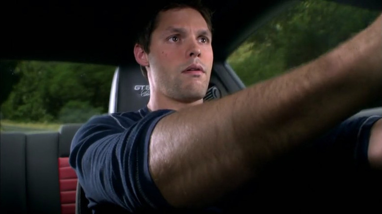 Mike Knight in the driver's seat of KITT on Knight Rider