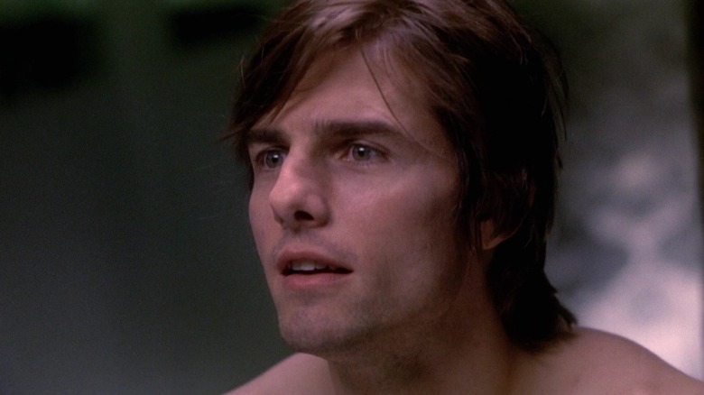 Tom Cruise as David Aames staring at his reflection in Vanilla Sky