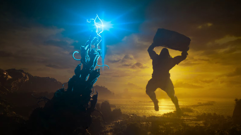 Lord Rama shooting an arrow at Hanuman in Varanasi