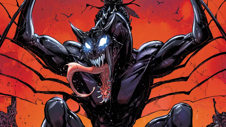 Grendel flies with its mouth open, tongue out
