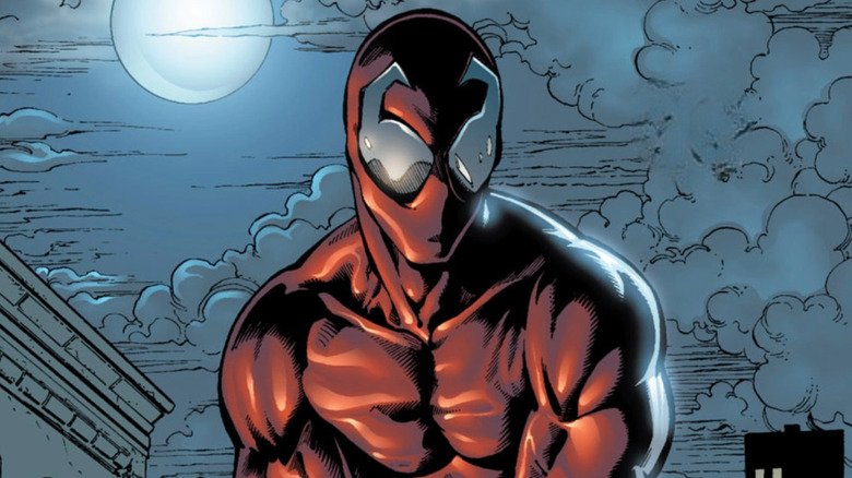 Toxin watches the city in front of the moon