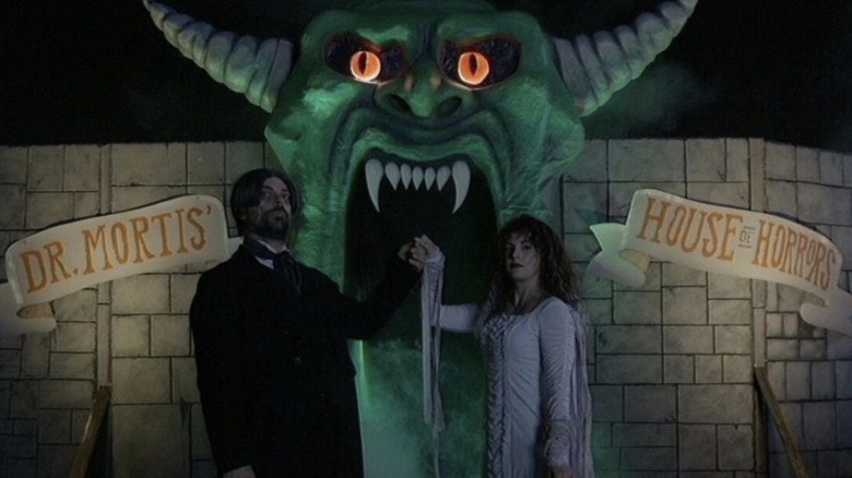 The entrance to Dr. Mortis' House of Horrors in V/H/S/Halloween