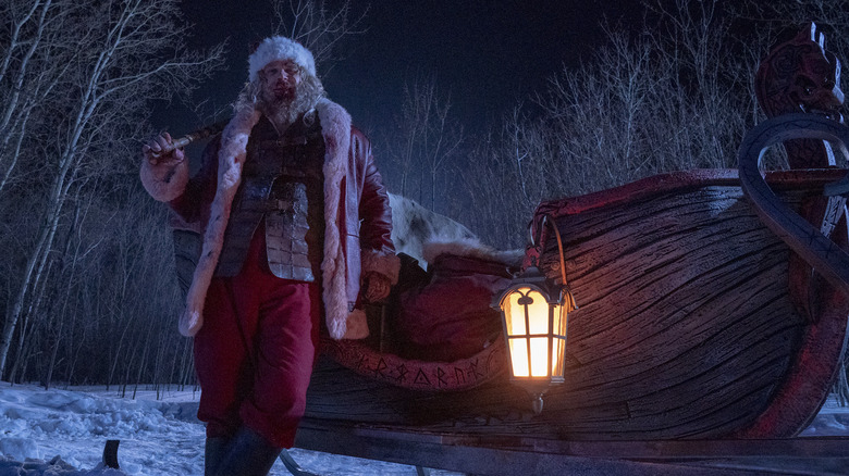 Violent Night santa by sleigh