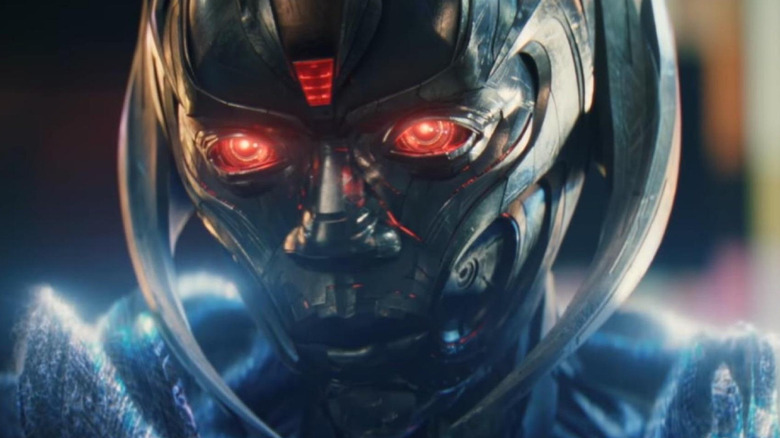 Jocasta staring with glowing red eyes in VisionQuest