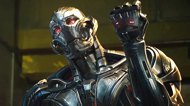 Ultron holding his hand up in Avengers: Age of Ultron