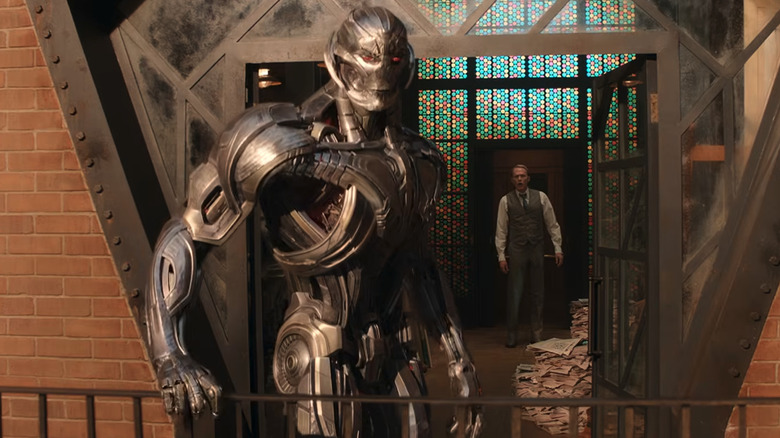 Ultron on the balcony with Vision in the background in VisionQuest