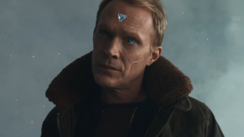 Paul Bettany as Vision transforming from a human into a robot in VisionQuest