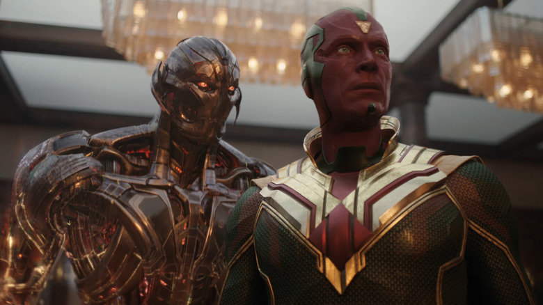 James Spader as Ultron standing next to Paul Bettany as Vision in VisionQuesst