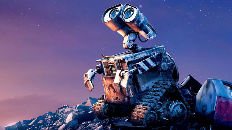 Wall-E trash purple sky
