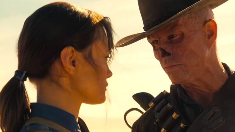 Lucy looking up at The Ghoul in Fallout