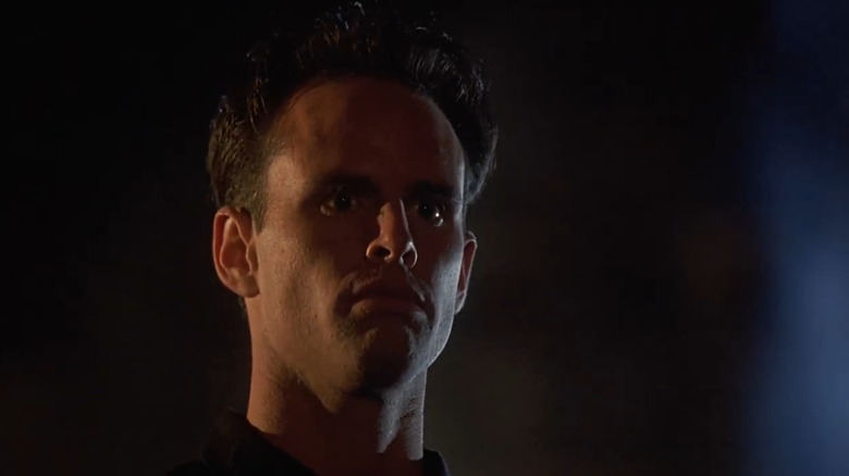 Charlie boasting an angry expression in "The Next Karate Kid"