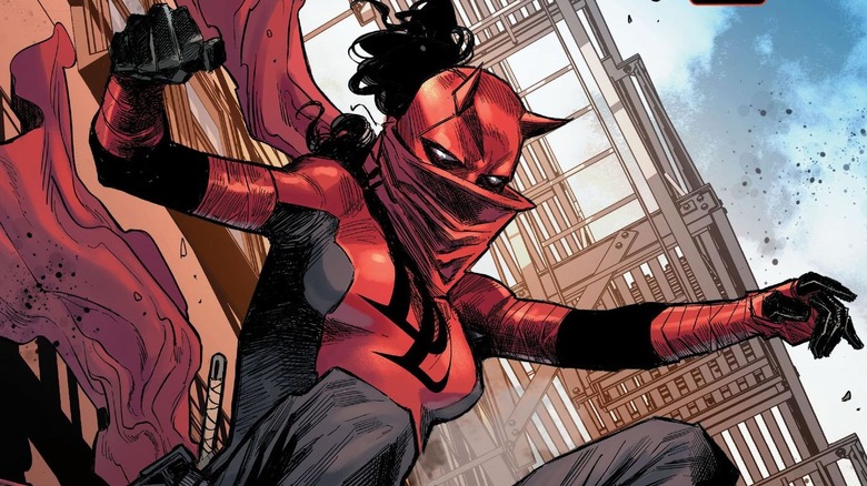 Elektra in Daredevil costume art by Marco Checchetto