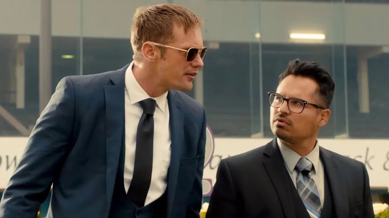 Bob looking up at Terry in "War on Everyone"