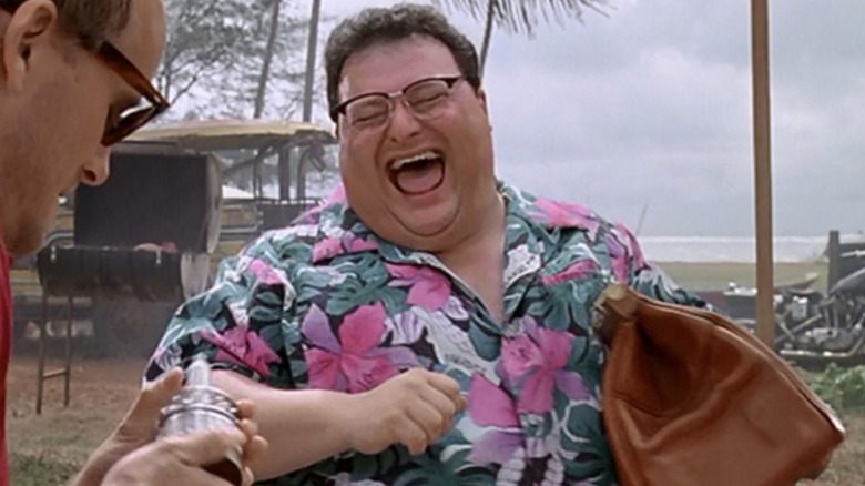 Wayne Knight has a bullet like Dennis Nedry in Jurassic Park
