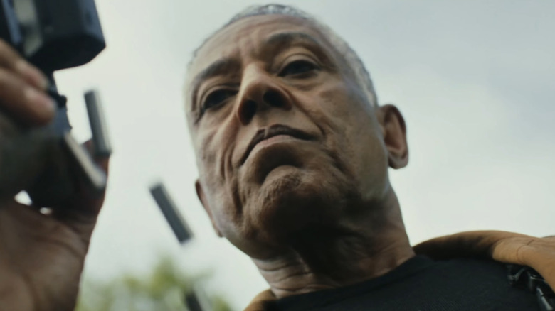 Giancarlo Esposito's Seth Voelker / Sidewinder reloads his pistol in Captain America Brave New World
