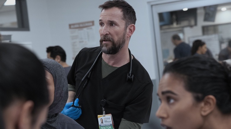 Robby working looking concerned on The Pitt