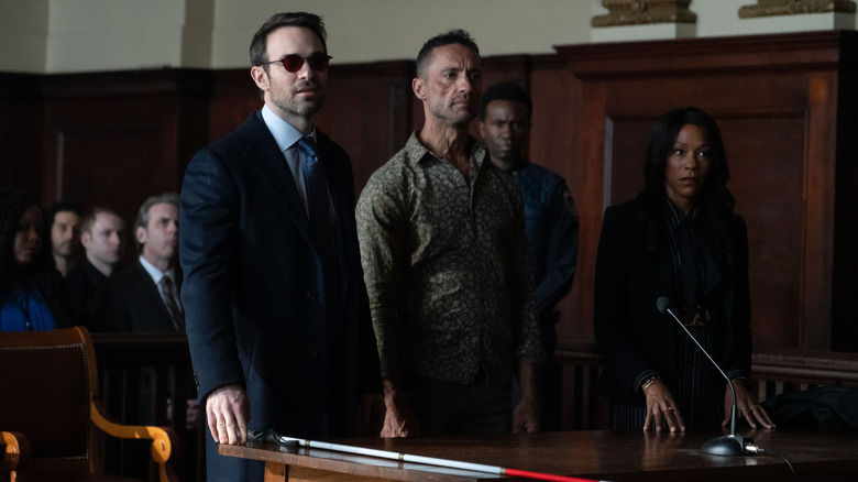 Daredevil: Born Again - Matt Murdock, Hector Ayala, and Kirsten McDuffie in court