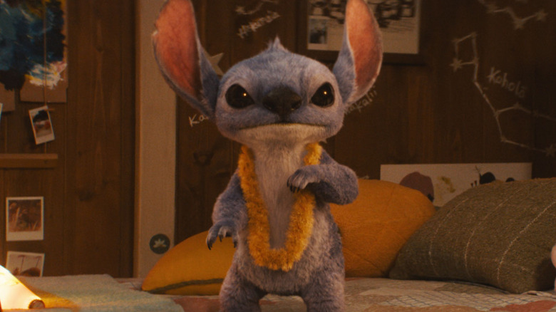 A stitch standing on the bed in Lilo and GMT (2025)