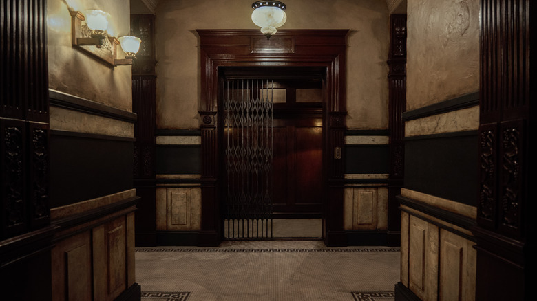 An elevator in the building of Apartment 7A
