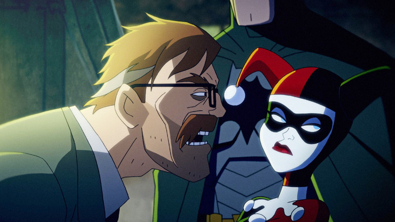 Goron, Harley, and Batman in the Harley Quinn TV show