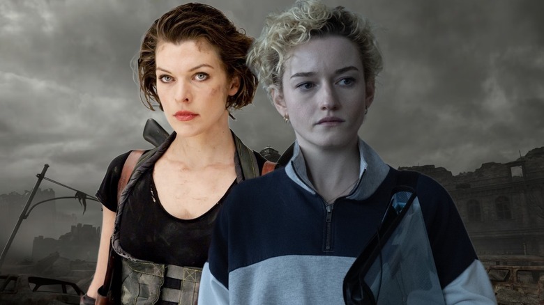 Alice from Resident Evil next to Justine from Weapons